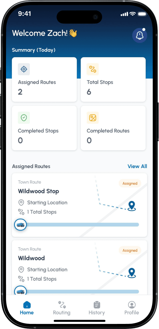 shoreline waste mobile app screen